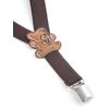 Baby/Childrens Elasticated Clip on Braces/Suspenders with Teddy Bear Design - Grey