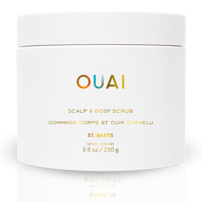 OUAI Scalp and Body Scrub, St. Barts - Deep-Cleansing Sugar Scrub for Hair and Skin - Exfoliates & Moisturizes - 8.8 oz