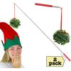 Iconikal Funny Extendable Mistletoe-On-A-Stick Joke, 2-Pack