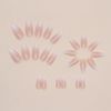 Cubahop 24pcs Almond Nude Gradient Nails Full Cover Gold Foil Glitter Powder Fake Nails Stick on Nails for Women and Girls (pink2)