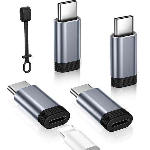 Temdan 4 Pack Lightning to USB C Adapter for iPhone 15/16/16 Pro/16 Pro Max,for iPhone 16/15 Charger,16/15 Accessories,Fast Charging & Data Transfer,USB C Charger Connector Cable,Not for Audio/OTG