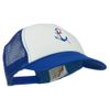 Anchor with Chain Embroidered Foam Mesh Back Cap - Royal White OSFM