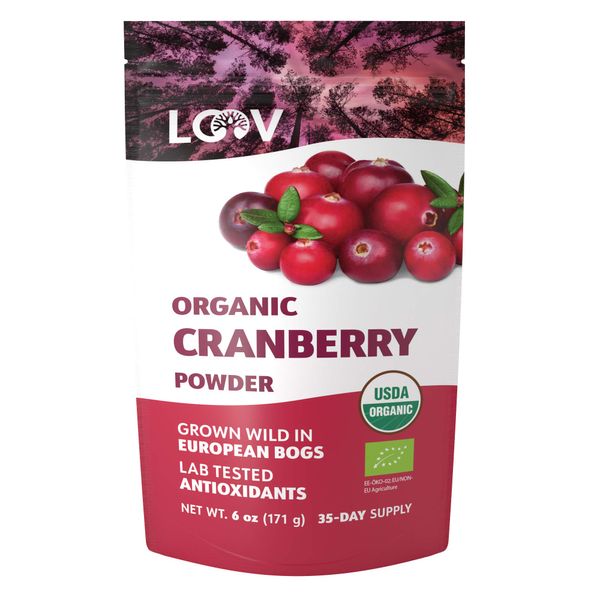 Wild Organic Freeze Dried Cranberry Powder, 6 Oz, 35-Day Supply, from Nordic Forests, Raw, No Added Sugar