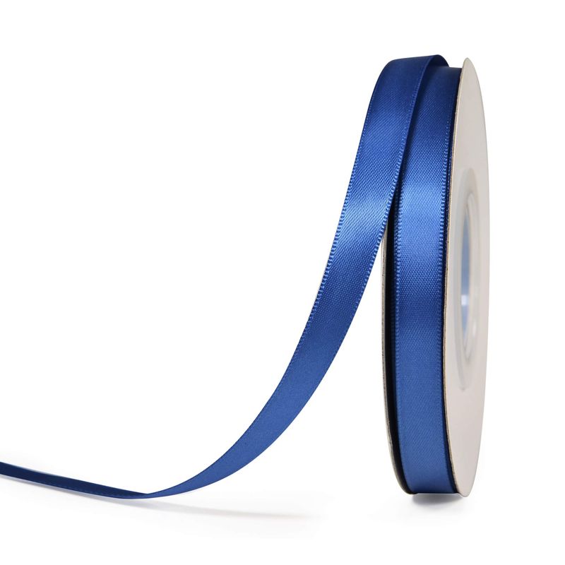 YAMA Royal Blue Double Face Satin Ribbon 3/8 Inch 25 Yards Thin Royal ...
