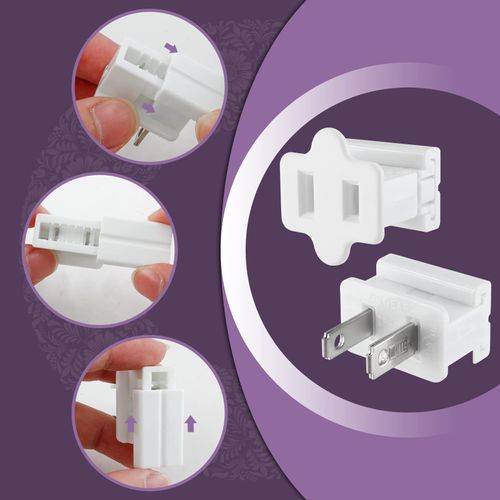 Suiwotin 30pcs Light Slip Plug SPT-1 Male and Female Vampire Plugs, Zip Plug for Holiday Lighting (White, SPT-1 Male and Female)