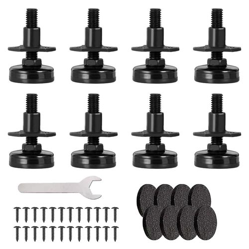 Misriga Adjustable Leveling Feet Furniture Levelers 8Pack Table Feet Heavy Duty Furniture Leg Levelers for Cabinets Sofa Tables Chairs,T-Nut Kit 3/8”-16 Thread, Support 1320LBs (8 Pack)