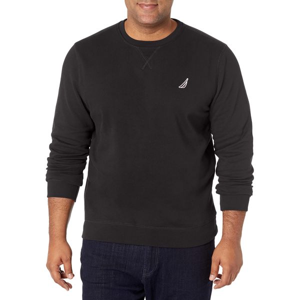 Nautica Men's Basic Crew Neck Fleece Sweatshirt, True Black, XX-Large