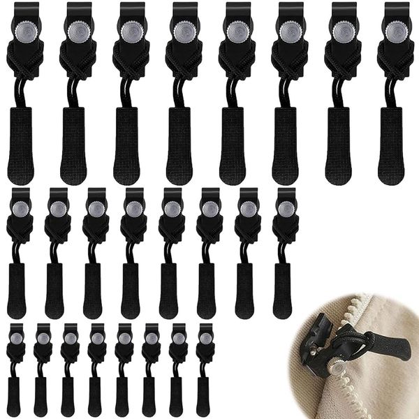 24PCS Zipper Repair Kit, Zip Puller Replacement Zipper Slider Replacement Zipper Pull Replacement, Zippers Set Instant Zipper Rescue Fix Fix Zipper Pull for Luggage Backpacks Jackets(3 Sizes)