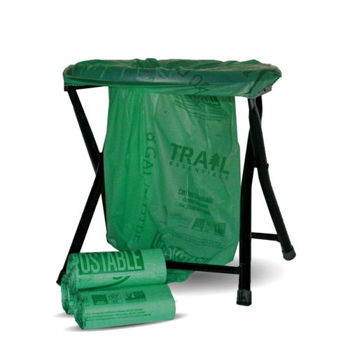 Trail Essentials 25 Count Biodegradable Toilet Bags, 5 Gallon Capacity, Convenient Carry Case