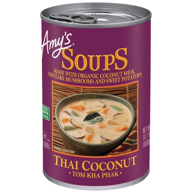 Amy's Soup, Vegan, Gluten Free, Thai Coconut, Made with Organic Coconut Milk and Sweet Potatoes, 14.1 oz (Pack of 12)