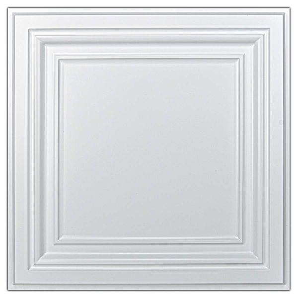 Art3d PVC Ceiling Tiles, 2'x2' Plastic Sheet in White (12-Pack)