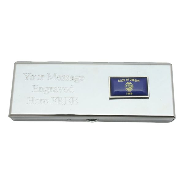 Oregon 7 Day Pill Box & Mirror with Free Engraving Message AS32