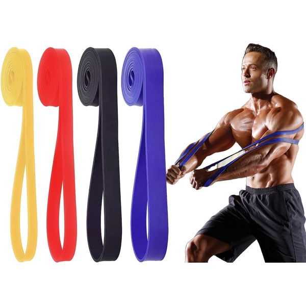 LEEKEY Resistance Tubes, Pull Up Tubes, Fitness Tubes, Muscle Training Tubes, Pull Up Aids, Exercise Bands, Stretch Resistance Bands, Powerlifting Bands, Squat Tubes, Set of 4, Instruction Manual Included