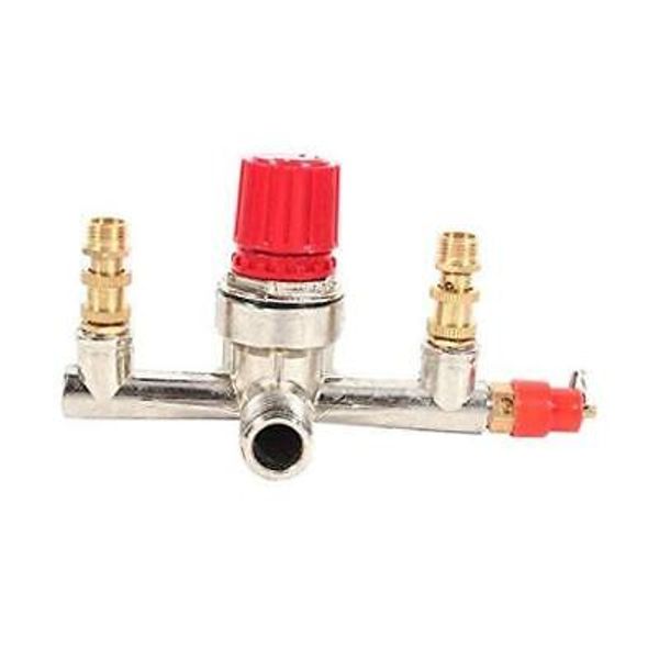 Double Outlet Tube Alloy Air Compressor Switch Pressure Regulator Valve Fit