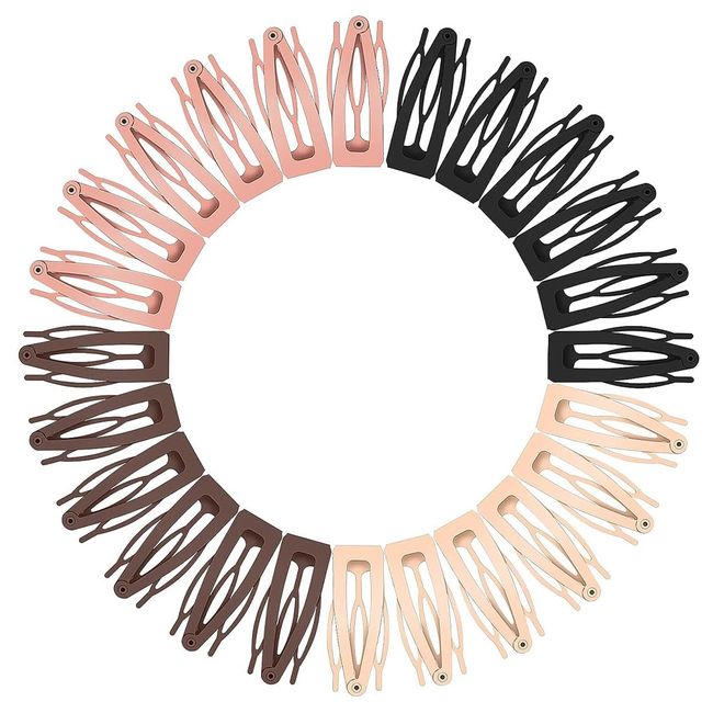 SSRDFU Damen Haarspangen - 24 PCS Doppelgriff Haarclips, Haarspangen Gummierte, Haarclips Metall Snap Hair Clip, Doppel Griff Haarspangen, für Mädchen Friseursalons Gebrochenes Haar Anordnen