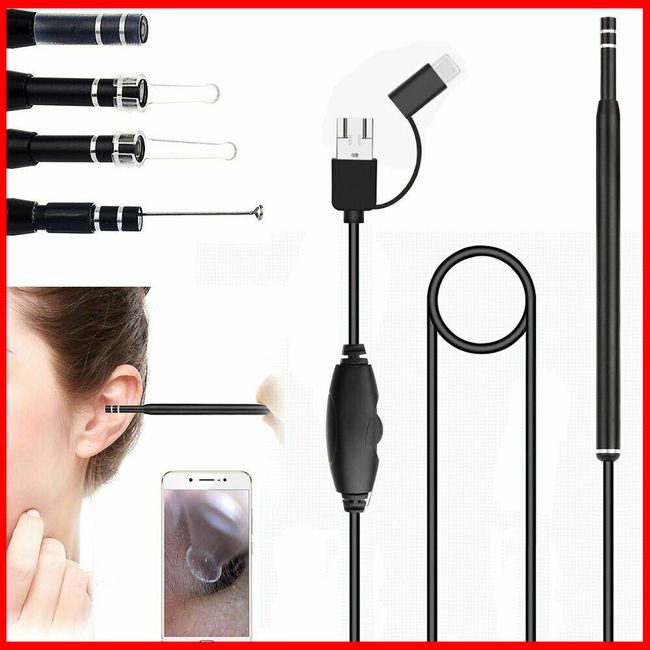 LED HD Ear Cleaning Endoscope Otoscope Camera Tool Wax Pick Cleaner Removal Kit