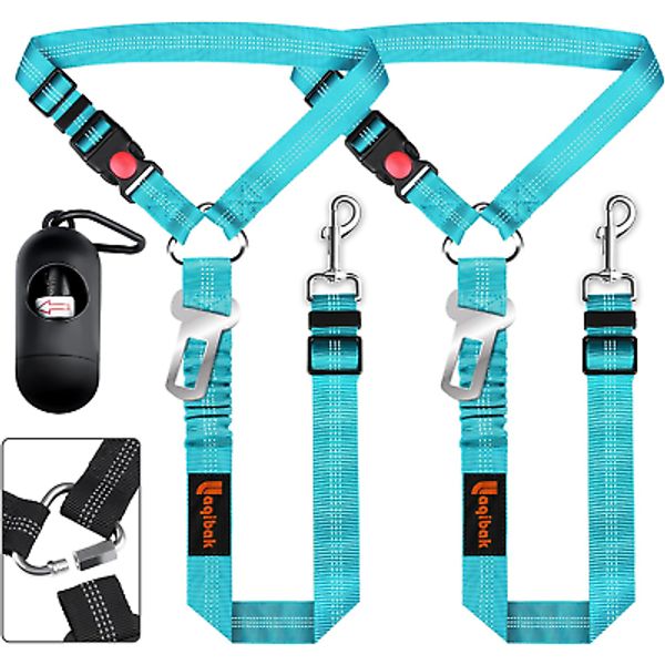 Removable Dog Seat Belts Harness for Car, 3 in 1 Pet Dog Car Seatbelt Leash,  Re