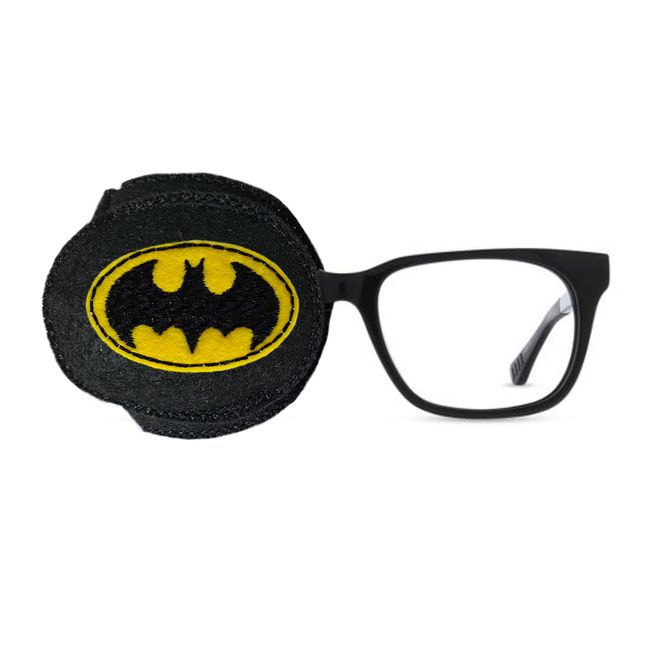 Kids and Adults Reusable Embroidered Orthoptic Eye Patch For Amblyopia Lazy Eye Occlusion Therapy Treatment Bat (Right Eye Cover)