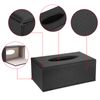 BTSKY PU Leather Rectangular Tissue Holder Box - Household/Office Tissue Box Cover, Textured Tissue Paper Box Case Napkin Holder, Black