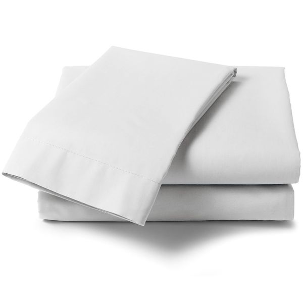 Textiles Direct Percale White Double Fitted Valance Sheet