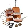 15 Piece Copper Ceramic Nonstick Cookware Set
