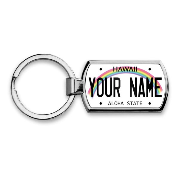 Bleu Reign Personalized License Plate Keychain Hawaii (Add Custom Text)