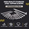 #6 #8 #10 #12 Phillips Self Tapping Screw Set Flat/Pan Head Stainless Screws kit