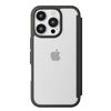 PG-24BGF04BK Glass Flip Case for iPhone16Pro iPhone 16Pro [Nylon Mesh / Black]