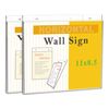 Universal Wall Mount Sign Holder, 11 x 8.5, Horizontal, Clear, 2/Pack