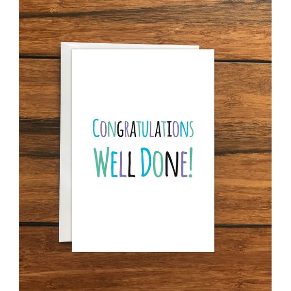 Congratulations Well Done Greeting Card A6