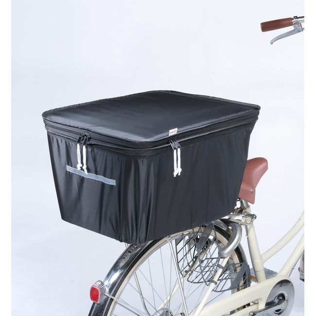 Kawadomi Seisakusho KWR-210BK Bicycle, 2-Level Rear Basket Cover, Compatible with Large Cages, Black