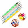 5pcs 1 Set 2-Way Dotting Pen Marbleizing Tool Nail Art Design Dot Paint Tools US