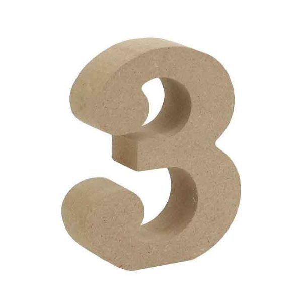 Wooden Object Cut Letters 3 Numbers M Size Approximately 9cm