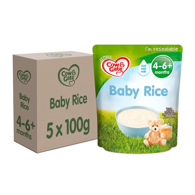 Cow & Gate Baby Rice Cereal, 4-6+ Months, 100 g, Pack of 5