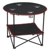 28" Portable Folding Picnic Table Canvas Beach Table for Outdoor Camping Black