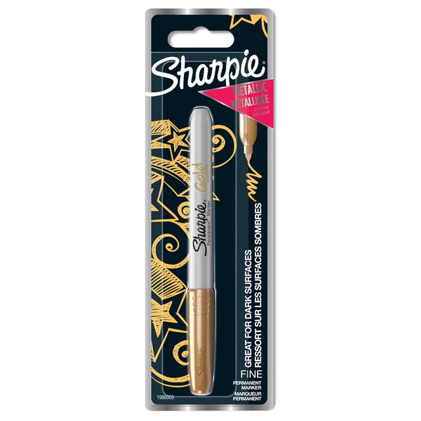 Sharpie Metallic Permanent Markers | Fine Point for Bold Details | Gold | 1 Marker Pen