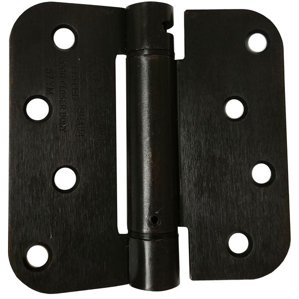 National N287146 Oil Rubbed Bronze Self Closing Spring Door Hinge 4" x 5/8" Rad