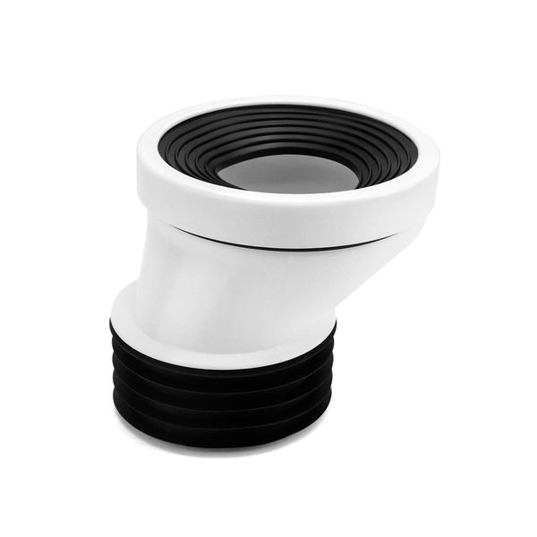 QWORK® 50mm Toilet Offset pan Connector PVC Waste Pipe Connector