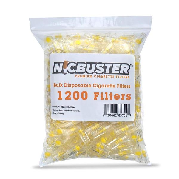 NICBUSTER Disposable Cigarette Filters Bulk Economy Pack, 1200 Per Pack