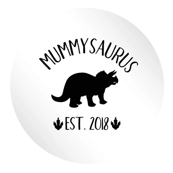 Flox Creative 45 30mm Matt Circle Stickers Personalised Mummysaurus Date