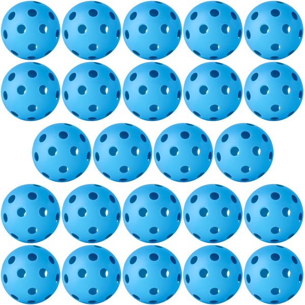 24 Pack Baseball Practice Baseballs Plastic Hollow Airflow Soft Balls for Hitting, Baseball Training Indoor Outdoor Use (Blue)