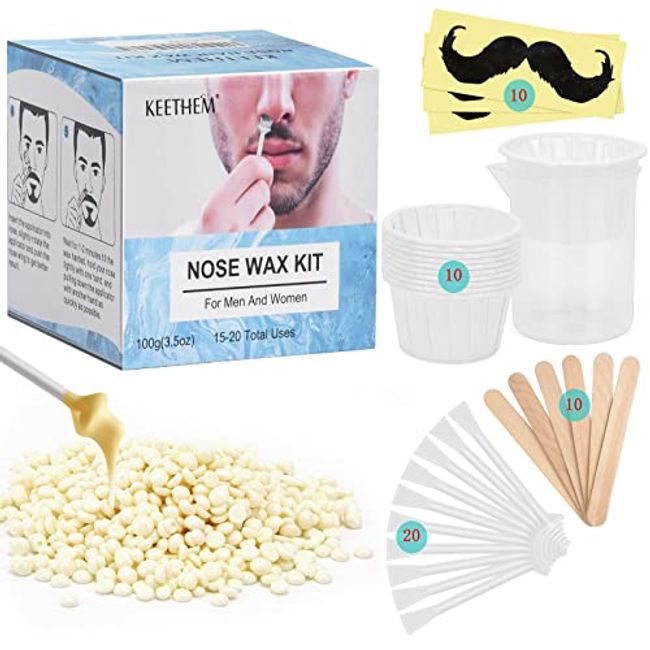 120g Wax Nose Wax Kit, Nose Hair Wax, Nose Wax with 30 Applicators, Quick  and Painless Nose Hair Waxing Kit for Men and Women, Nose Hair Remover with