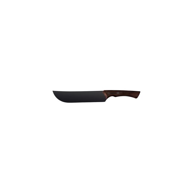 Restaurant Montina Churrasco Black Stainless Steel Chef's Knife with Black Blade, Perfect for Outdoor Activities, Gyu's Knife, Stainless Steel Blade, Wooden Handle, Made in Brazil, 22843/108 TRAMONTINA Black Gyutsu, Perfect for Outdoor Situations, Gyuto K