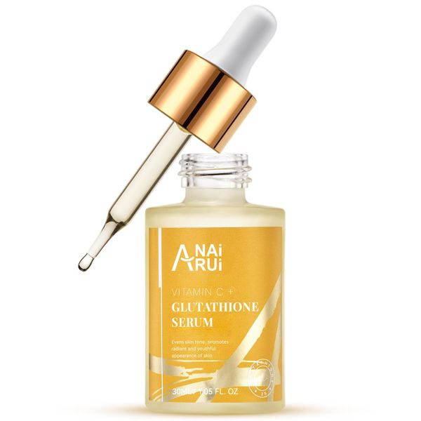 ANAI RUI Vitamin C Glutathione Serum with Hyaluronic Acid, and Niacinamide, for Dark Spots,Wrinkles, Improves Skin Tone, Hydrating & Glowing 1.05fl.oz