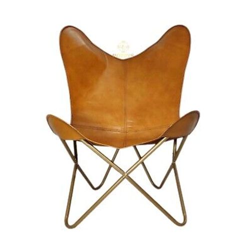 Butterfly Chair-Indian Handmade Leather Office Chair–Comfortable Chair PL2-1.229