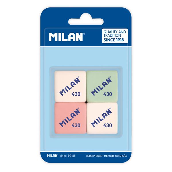 BC Milan Blister 4 breadcrumb erasers 430, White, 4 Count (Pack of 1)