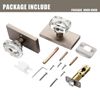 HIEMEY Passage Glass Door Knobs Interior, Crystal Door Knobs for Hall and Closet, Brushed Nickel, BS-013