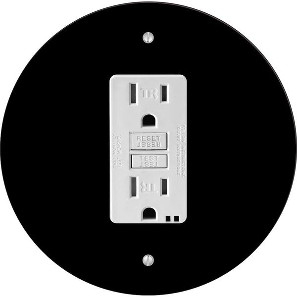 Sam Sandor - Black Design - Round Light Switch Plate Cover - GFI