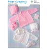 7211 Baby Cardigans, Bonnet and Bootees Knitting Pattern Using Double Knitting Wool