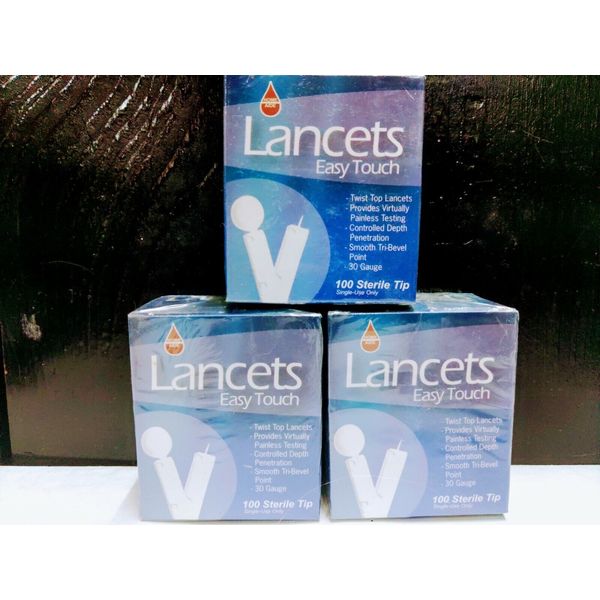 Home Aide Lancets Easy Touch 30 Gauge Thin Sterile Tip 100 Count Boxes NSP